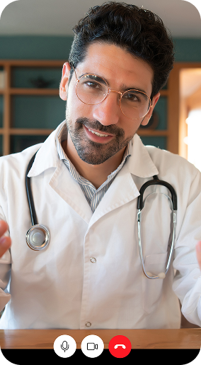 portrait doctor video call virtual appointment with patient 1